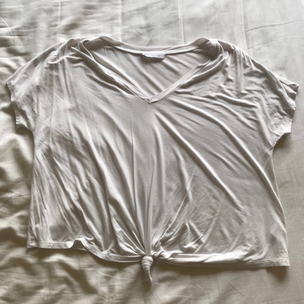 Knotted White Tee